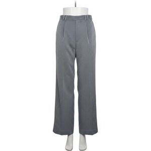 Gachu Dress Pants Blue Textured Grid Pleated Straight Leg - 34